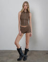 JANAE VEST TAILORING BROWN