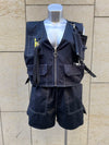 SHORT KYOTO NEGRO HILO BLANCO