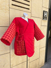 KIMONO ACOLCHADO ROJO TARTÁN ROJO