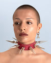 CHOCKER SPIKE CRYSTAL RUBY RED