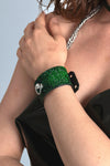 CUFF RING CRYSTAL EMERALD GREEN
