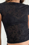 NOVA TOP FLOWER MESH BLACK