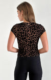 SELINA TOP FLOCKED RAR LEOPARD