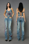 DENIM NECKHOLDER BLUE TOP
