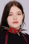 CHOCKER SPIKE CRYSTAL RUBY RED
