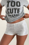 ERNA SHORTS DRAPE SEQUIN SILVER