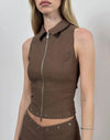 JANAE VEST TAILORING BROWN