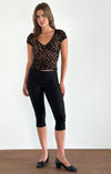 SELINA TOP FLOCKED RAR LEOPARD