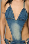 DENIM DETACHABLE BLUE CAPRI JUMPSUIT