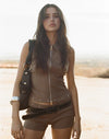 JANAE VEST TAILORING BROWN
