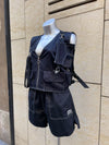 VEST HASSELHOFF NEGRO HILO BLANCO
