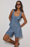 GANITA VEST PINSTRIPE BLUE