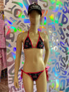 BIKINI CEREZAS NEGRAS VIVO ROJO LYCRA