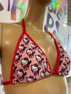 BIKINI KILL BITCH ROSA VIVO ROJO LYCRA