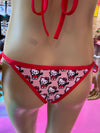 BIKINI KILL BITCH ROSA VIVO ROJO LYCRA