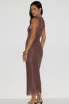 FAYOLA DRESS BLURRED FLORAL PRINT BROWN