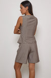 GANITA VEST PINSTRIPE BROWN