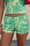 SERA SHORT FLORAL FLOCK GREEN BLUE