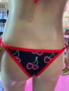 BIKINI CEREZAS NEGRAS VIVO ROJO LYCRA