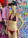 BIKINI CEREZAS NEGRAS VIVO ROJO LYCRA