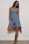 GANITA VEST PINSTRIPE BLUE