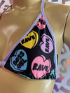 BIKINI CORAZONES NEGRO HAPPY PILLS VIBO LILA MYSTIC