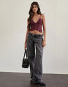 COJIRA TOP MESH TONAL PAISLEY BURGUNDY