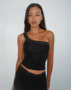 CORDIA ONE SHOULDER TOP BLACK