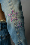 SPIKE DENIM BLUE BOLERO JACKET