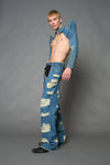 SPIKE DENIM BLUE BOLERO JACKET