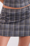 NASIA MINI SKIRT CHECK TAILORING GREY